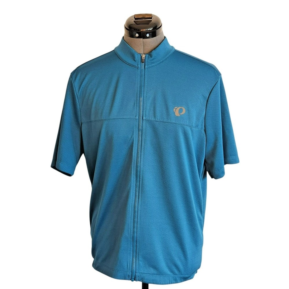 Pearl Izumi Womens Cycling Jersey Teal Blue Full Zip Short Sleeve Size M